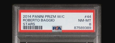 2014 Panini Prizm World Cup Roberto Baggio #44 PSA 8 - 1 Graded card