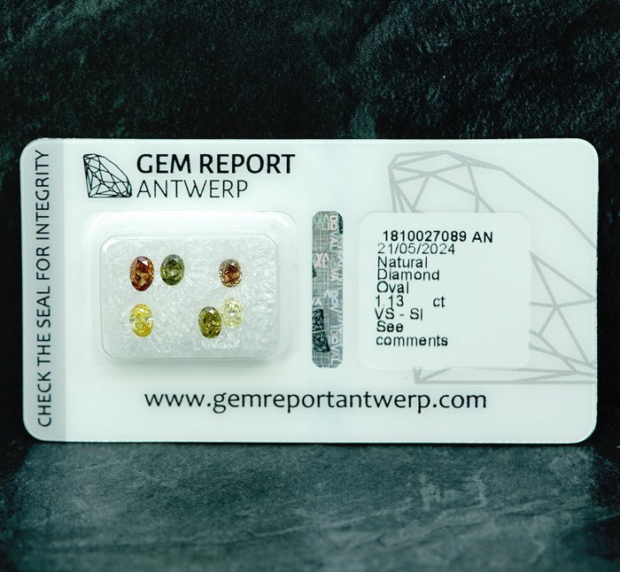 6 pcs Diamant  (Natur)  - 113 ct - SI1 VS1 - Gem Report Antwerp (GRA)