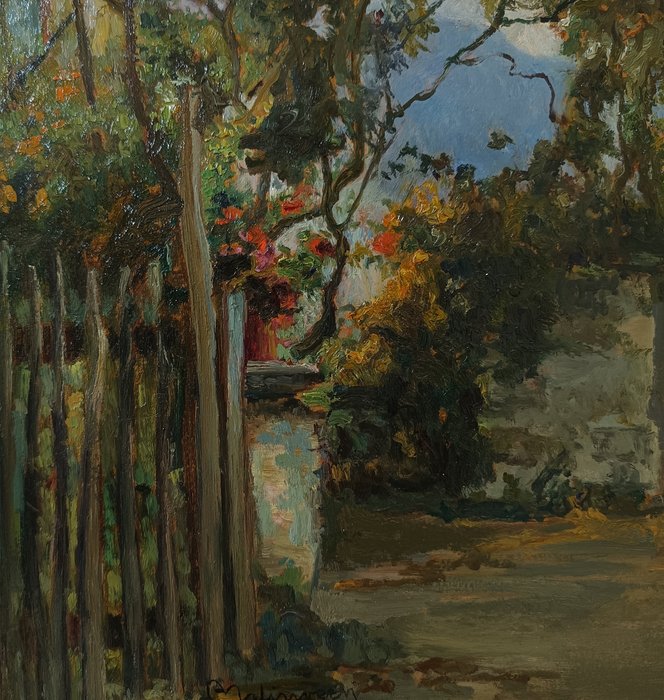 Angelo Malinverni (1877–1947) - Interno di giardino - No Reserve