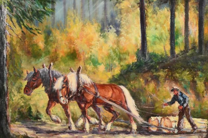 A. Saballus (XX) - Logging horses in the forest