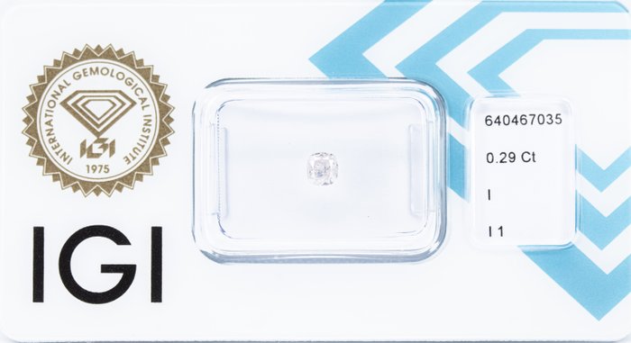 Ingen mindstepris - 1 pcs Diamant  (Natur)  - 0.29 ct - Pude - I - I1 - International Gemological Institute (IGI)