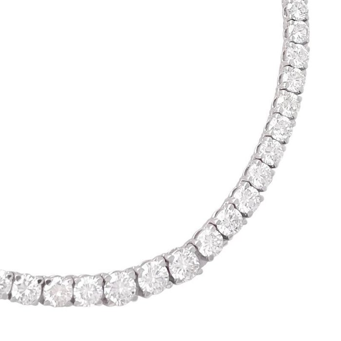 Halskæde - 18 kraat Hvidguld -  12.20ct. tw. - Diamant - Diamond Collier halskæde