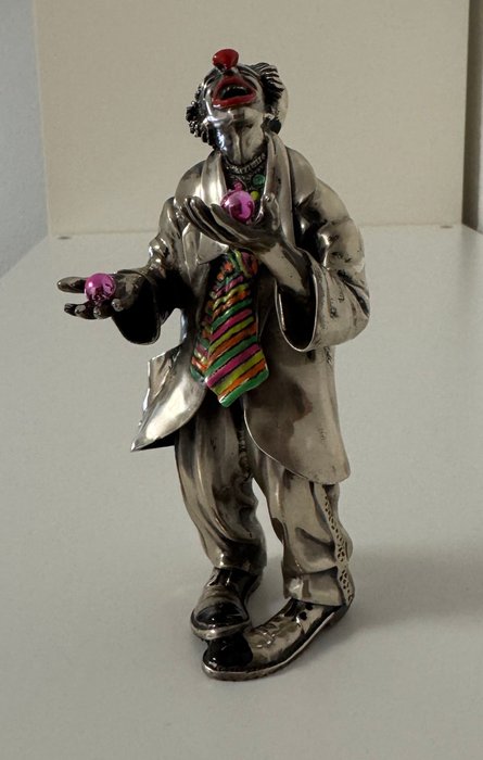 Vittorio Angini - Miniature figurine - Sølv og Murano glas