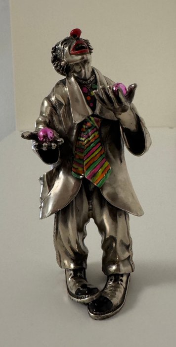 Vittorio Angini - Miniature figurine - Sølv og Murano glas