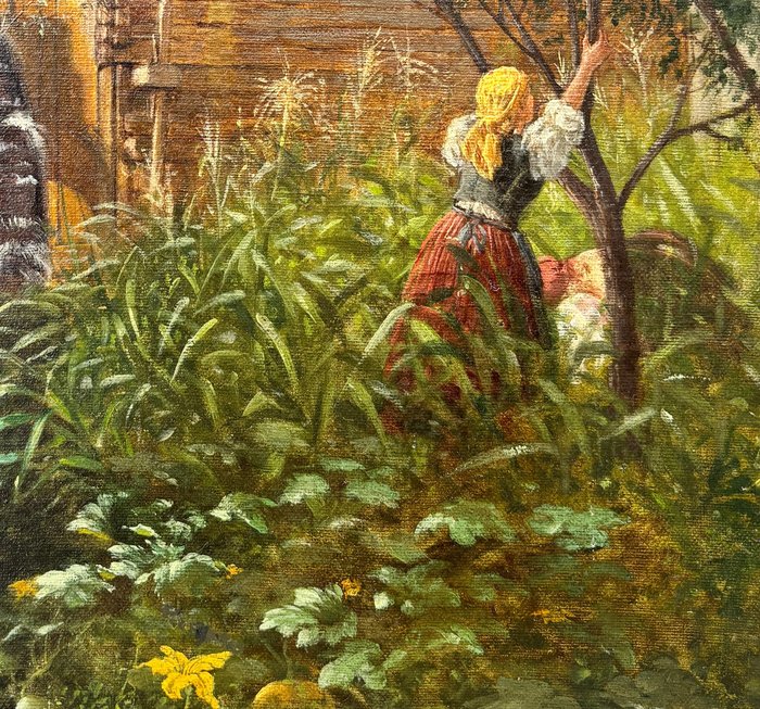 Hermann Reisz (1865-1920) - Bäuerin im Garten