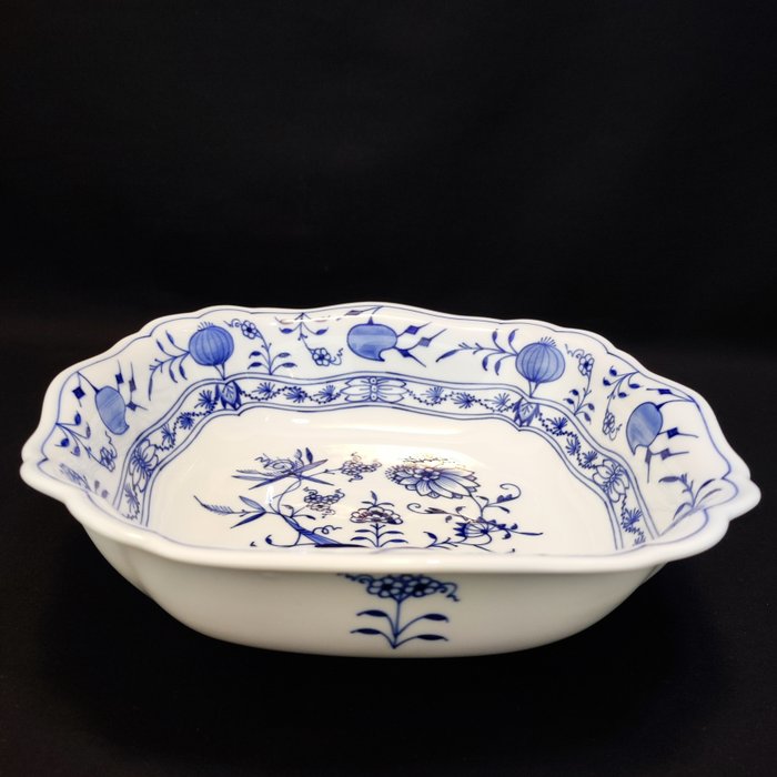 Meissen - Skål - quadratische Schüssel 22,0x22,0x6,5 cm Zwiebelmuster Neuer Ausschnitt - Porcelæn