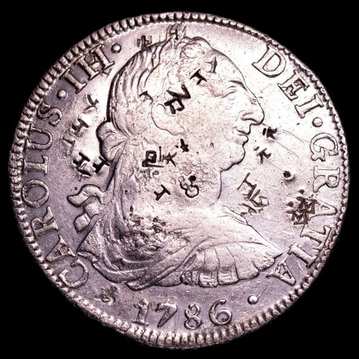 Spanien. Carlo di Borbone (1735-1759). 8 Reales acuñados en el año 1786 en la ceca de México. Ensayador F·M.