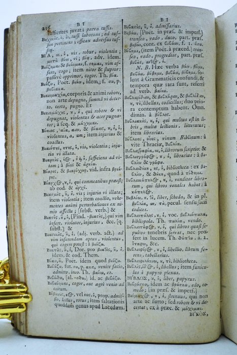 Corneli Schrevelii - Corneli Schrevelii lexicon manuale graeco-latinum - 1767