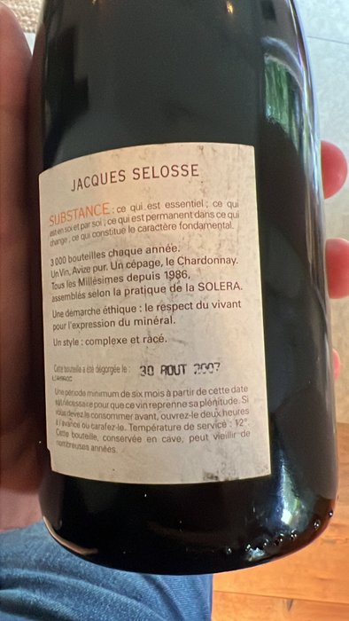 Jacques Selosse, Substance - Champagne Brut - 1 Flaske (0,75L)