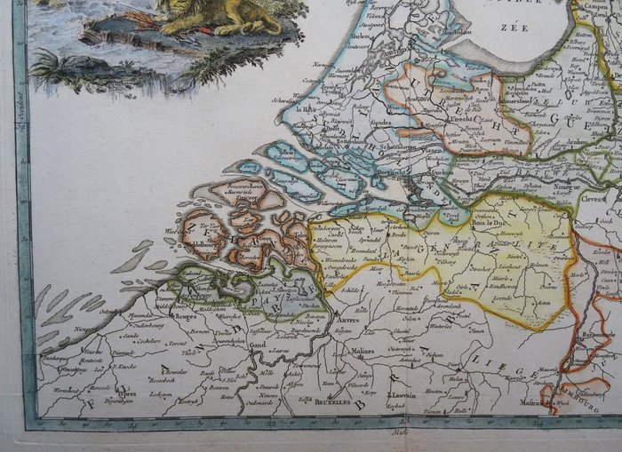 Holland - Holland, 7 forenede provinser; Philippe de Pretot - Carte des Provinces Unies pour servir a l´Histoire Militaire de Louis XIV - 1781-1800