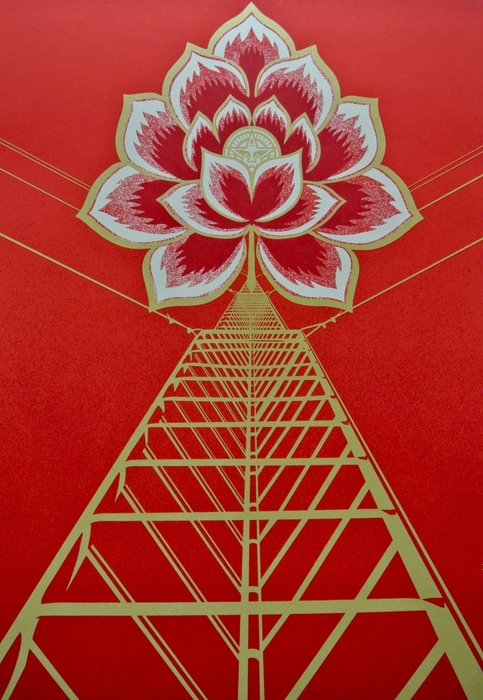 Shepard Fairey (OBEY) (1970) - Flower Power (Red)