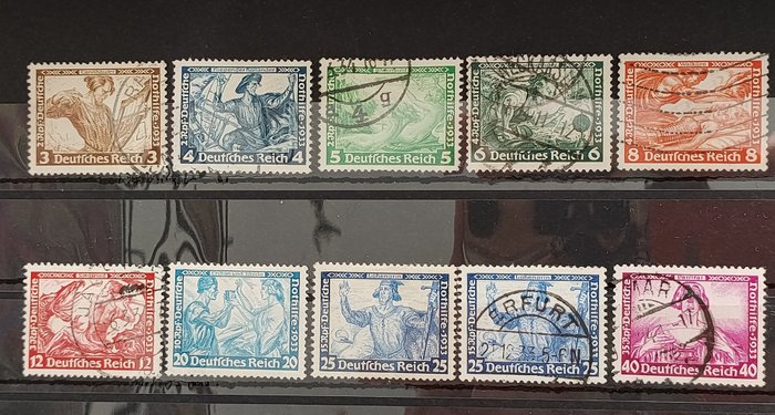 Tyske Kejserrige 1933/1935 - German Empire udvalg med komplette serier, inklusive Wagner og Brufsstände - Michel 499-507; 540y-543y; 556-564; 580-583