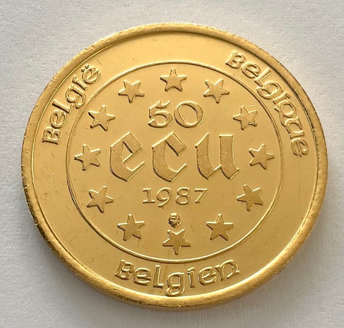 Belgien. 50 Ecu 1987 30. Jahrestag Römische Verträge