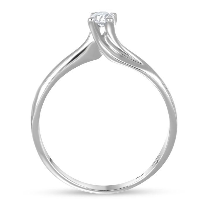 Ring - 18 kraat Hvidguld -  0.09ct. tw. Diamant (Natur)