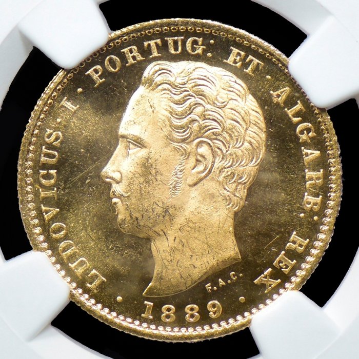 Portugal. D. Luis I (1861-1889). 5000 Reis 1889 - NGC - MS 64+ - Escassa