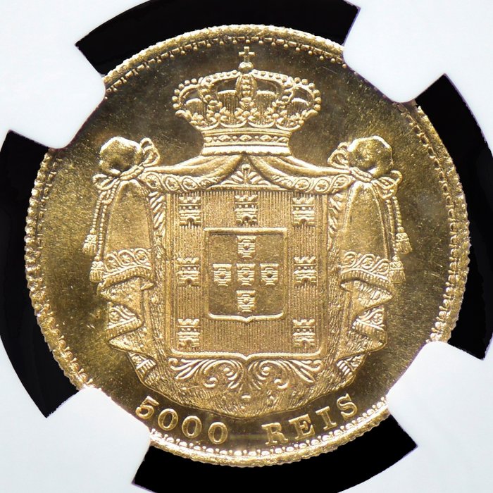 Portugal. D. Luis I (1861-1889). 5000 Reis 1889 - NGC - MS 64+ - Escassa