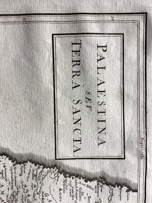 Holy Land, Palestine, Israel - Gammel romersk udsigt over det hellige land; Christoph Cellarius - Palaestina seu Terra Sancta - 1721-1750