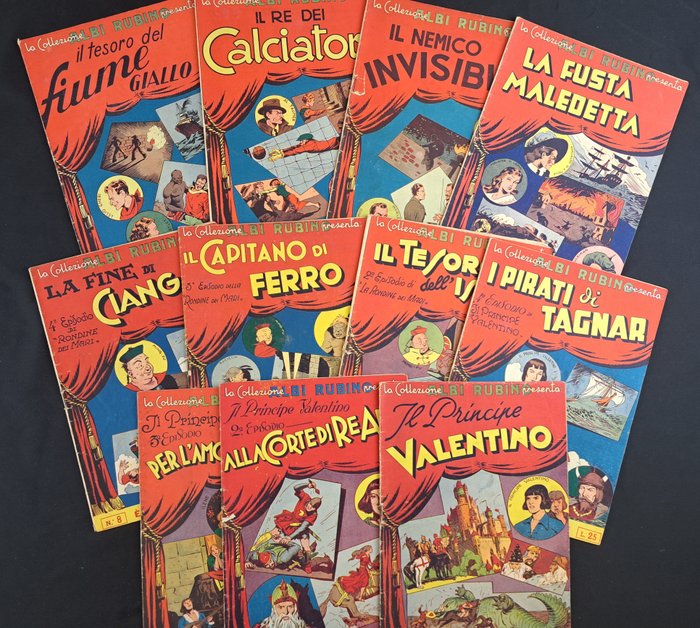 Albi Rubino - Il Principe Valentino e Altri - 11 Comic - Første udgave - 1947