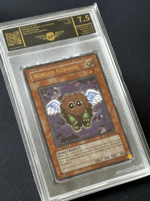 Konami Graded card - Winged Kuriboh - 1st Edition - Ultimate Rare - The Lost Millennium - AP Grading 7.5