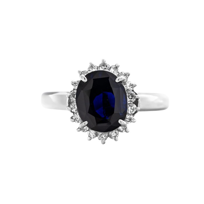 Ingen mindstepris - Ring Platin -  2.96ct. tw. Safir - Diamant