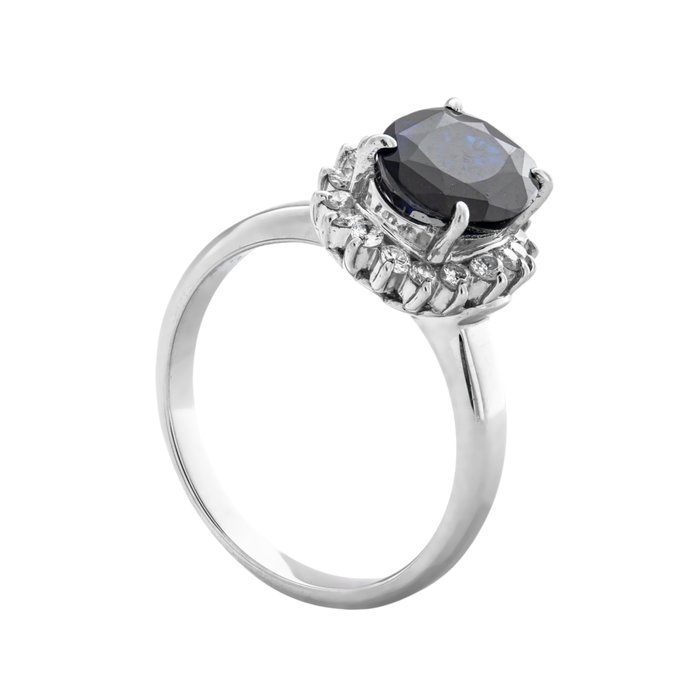 Ingen mindstepris - Ring Platin -  2.96ct. tw. Safir - Diamant