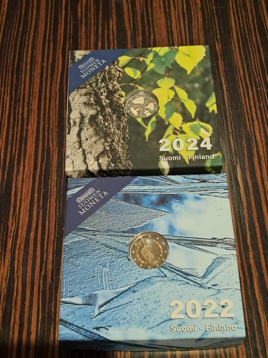 Finland. 2 Euro 2022/2024 (2 moedas) Proof  (Ingen mindstepris)