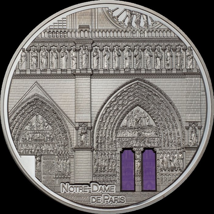 Palau. 25 Dollars 2021 Notre Dame De Paris - Tiffany Art, 5 Oz (.999)