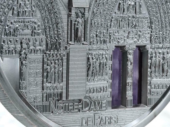 Palau. 25 Dollars 2021 Notre Dame De Paris - Tiffany Art, 5 Oz (.999)