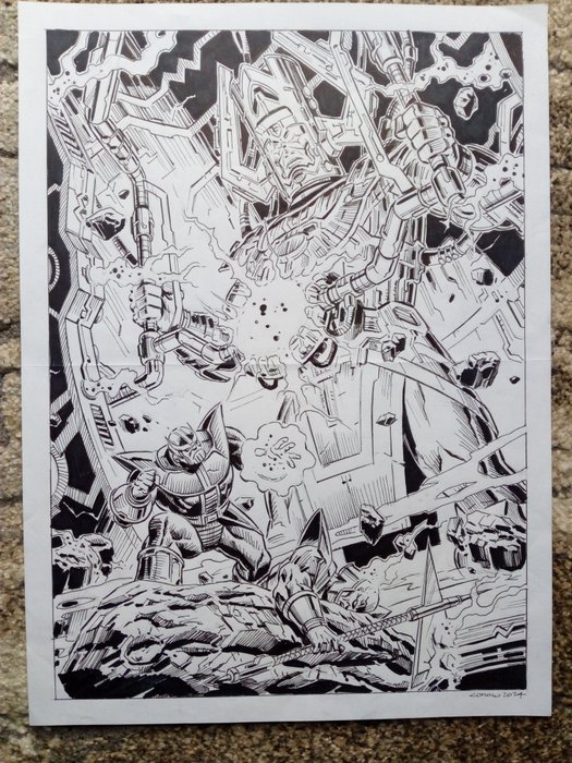 Comolo Giorgio - 1 Original drawing - Galactus and Terrax vs Thanos - 2024