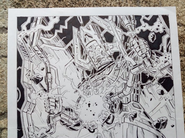 Comolo Giorgio - 1 Original drawing - Galactus and Terrax vs Thanos - 2024