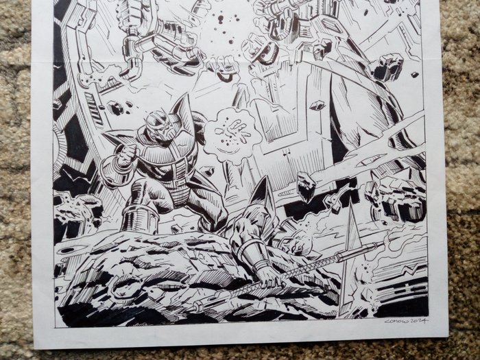 Comolo Giorgio - 1 Original drawing - Galactus and Terrax vs Thanos - 2024