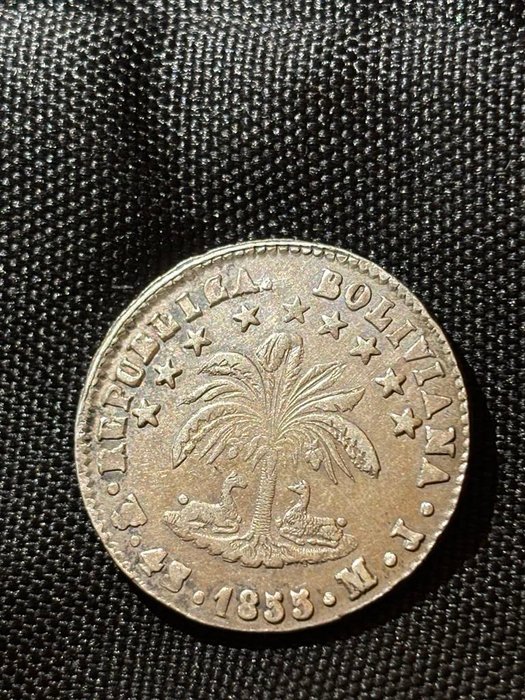 Bolivia. 4 Soles 1855  (Ingen mindstepris)