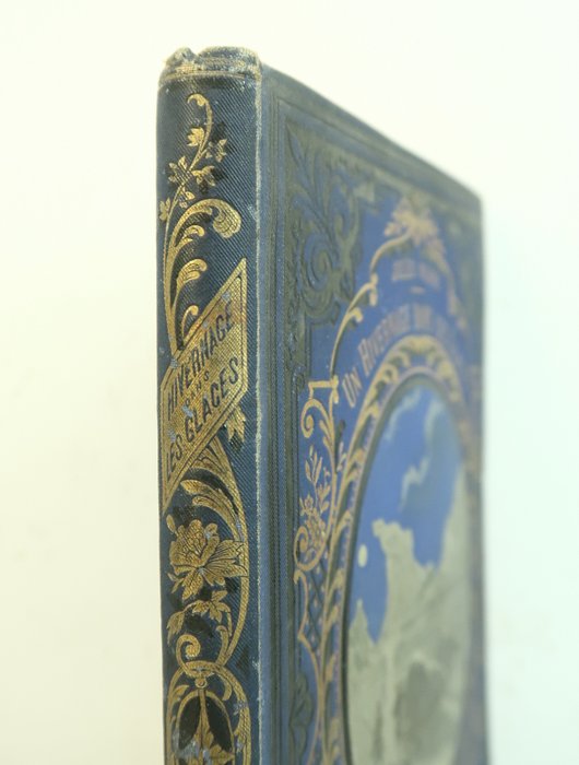 Jules Verne / Adrien Marie - Un Hivernage dans les Glaces [Cartonnage bleu Lenègre  Souze] - 1878