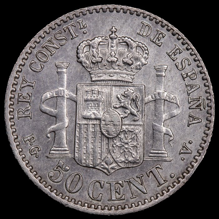 Spanien. Alfonso XIII. 50 centimos 1894 - Madrid PGV  (Ingen mindstepris)