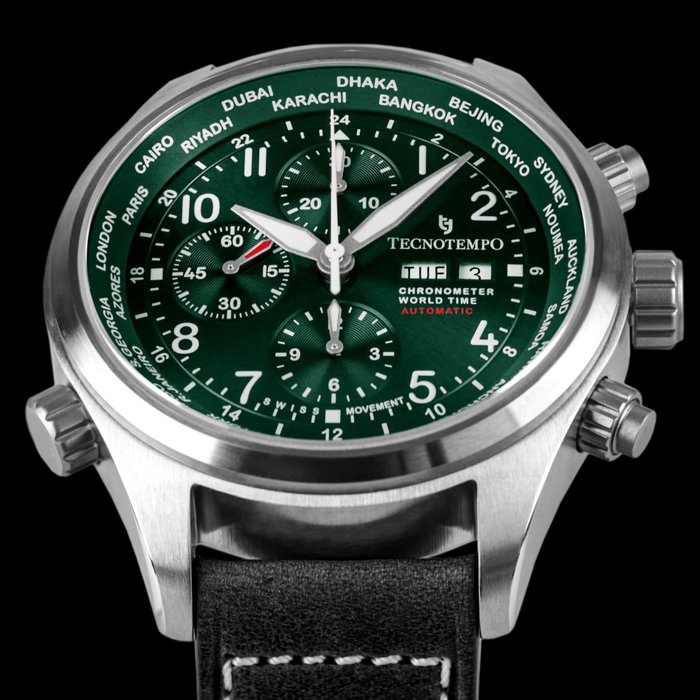 Tecnotempo - Chronometer World Time - 30ATM WR - Swiss Movt - Limited - TT300CRWTGR - Mænd - 2011-nu