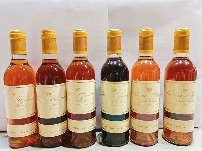 Château d'Yquem: 1995 x2 1997 x2  1999 x2 - Sauternes 1er Cru Supérieur - 6 Halve flasker (0375 L)