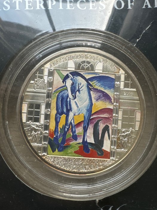 Cook-øerne. 20 Dollars 2011  Masterpieces of Art -Franz Marc Blaues Pferd I, 3 Oz (.999)