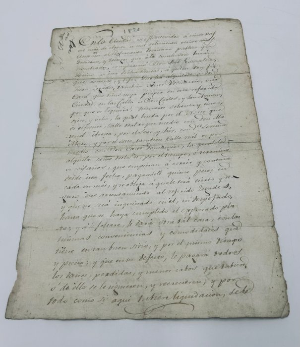 José González - Documento notarial relativo al alquiler de una casa en la ciudad de Montevideo - 1820