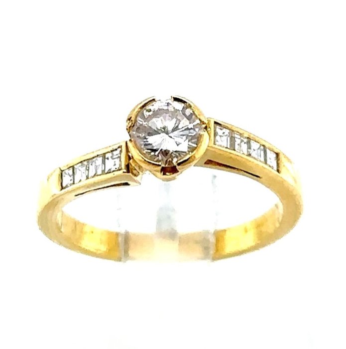 Ring - 18 kraat Gulguld -  0.74ct. tw. Diamant (Natur)  - Diamant - Unik 0,74Ct Dia Ring