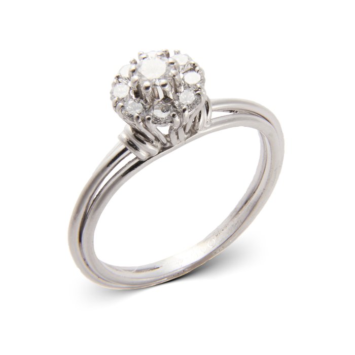 Cocktailring Platin -  0.46ct. tw. Diamant (Natur)  - Diamant - 950 PT Dia Art Deco Ring