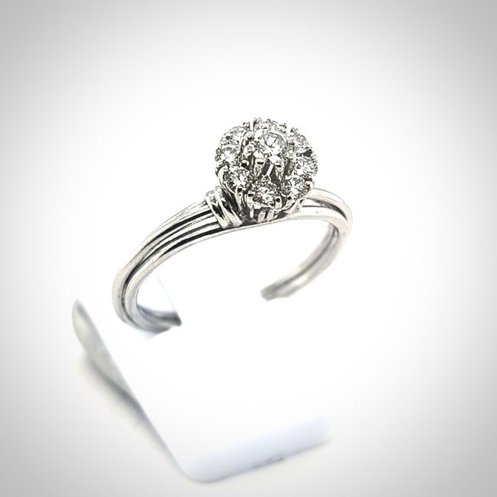 Cocktailring Platin -  0.46ct. tw. Diamant (Natur)  - Diamant - 950 PT Dia Art Deco Ring