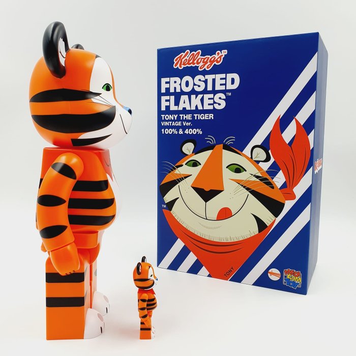 Medicom Toy x Tony the Tiger - Tony the Tiger Be@rbrick set 100%  400% Bearbrick vintage edition 2022