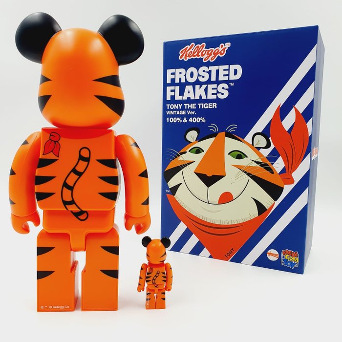 Medicom Toy x Tony the Tiger - Tony the Tiger Be@rbrick set 100%  400% Bearbrick vintage edition 2022