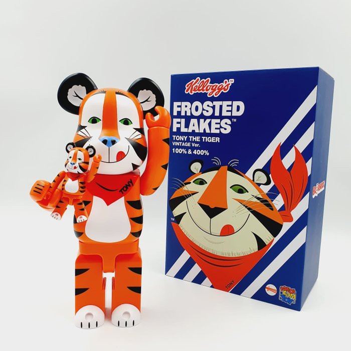 Medicom Toy x Tony the Tiger - Tony the Tiger Be@rbrick set 100%  400% Bearbrick vintage edition 2022