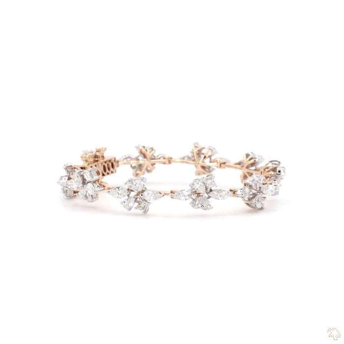 Armbånd - 14 karat Rosaguld -  5.79ct. tw. Diamant (Natur) - Diamant