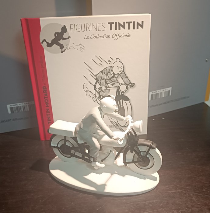 Moulinsart - Tintin - 1 - Hors serie b/n Tintin motard en perdition avec livre et certifica en boite d'origine