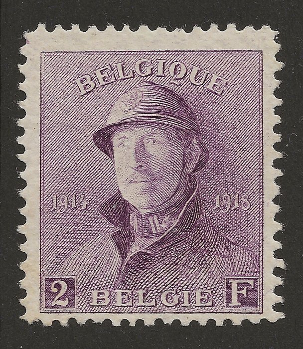 Belgien 1919 - 2F Lilla, Albert med hjelm - OBP/COB 176