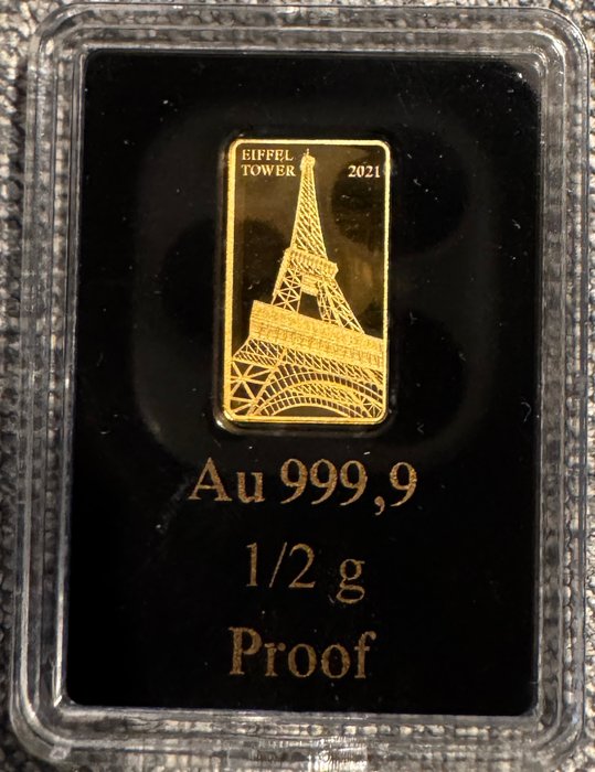 Fiji. 5 Dollars 2021 Eiffel Tower, 1/100 Oz (.999) Proof  (Ingen mindstepris)