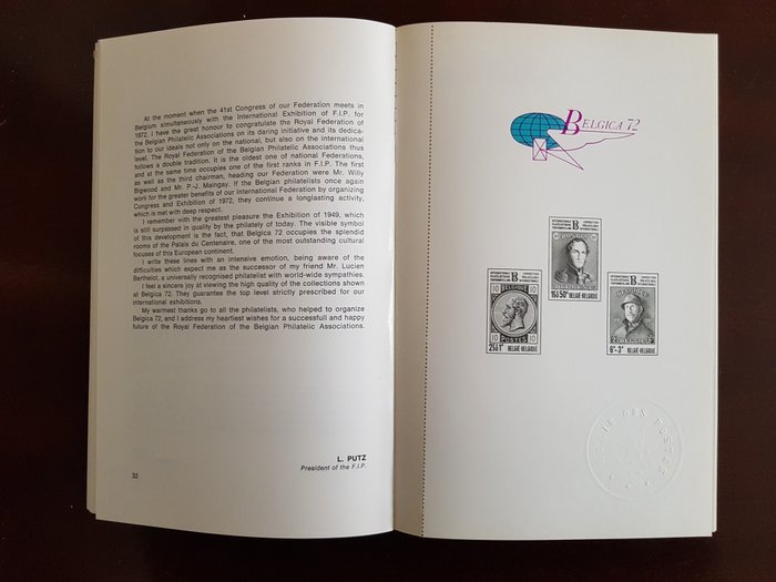 katalog Belgica 1972 og Themabelga 1976 med signeret sort/hvid print