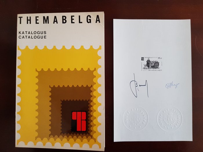 katalog Belgica 1972 og Themabelga 1976 med signeret sort/hvid print